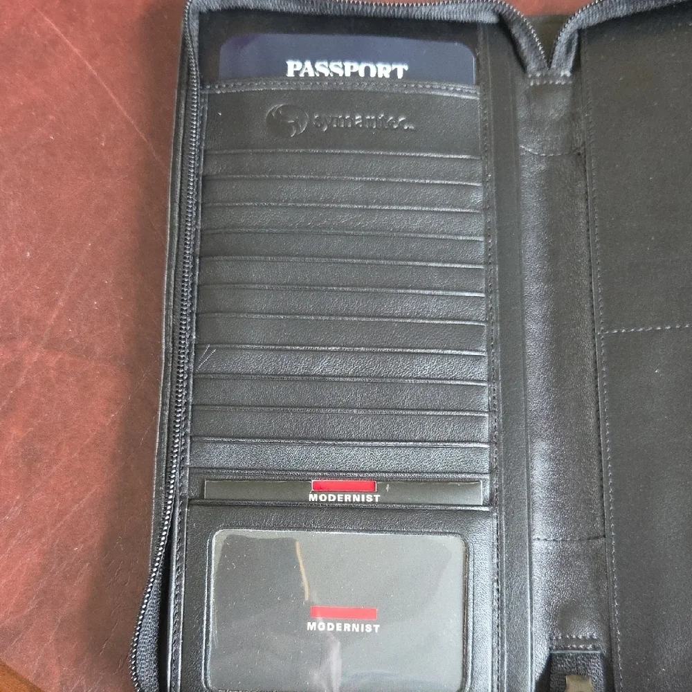 Tumi Black Passport and Travel Organizer Zip Around Case